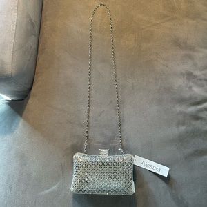 NWT Alessia Silver Shoulder or Clutch Formal Bag / Purse
